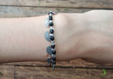 Small Black & White Czech Glass Beaded Necklace with it's Matching Bracelet